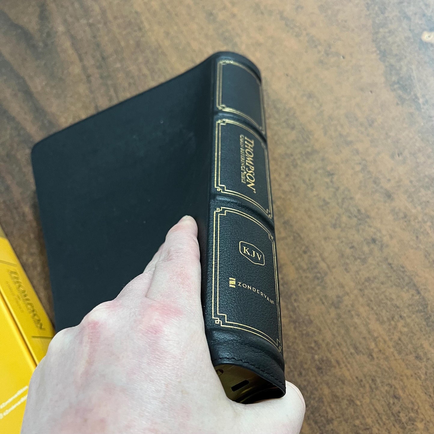 Personalized KJV Large Print Thompson Chain Reference Study Bible - Black Genuine Cowhide Leather, 9780310459187 (updated krikbride)