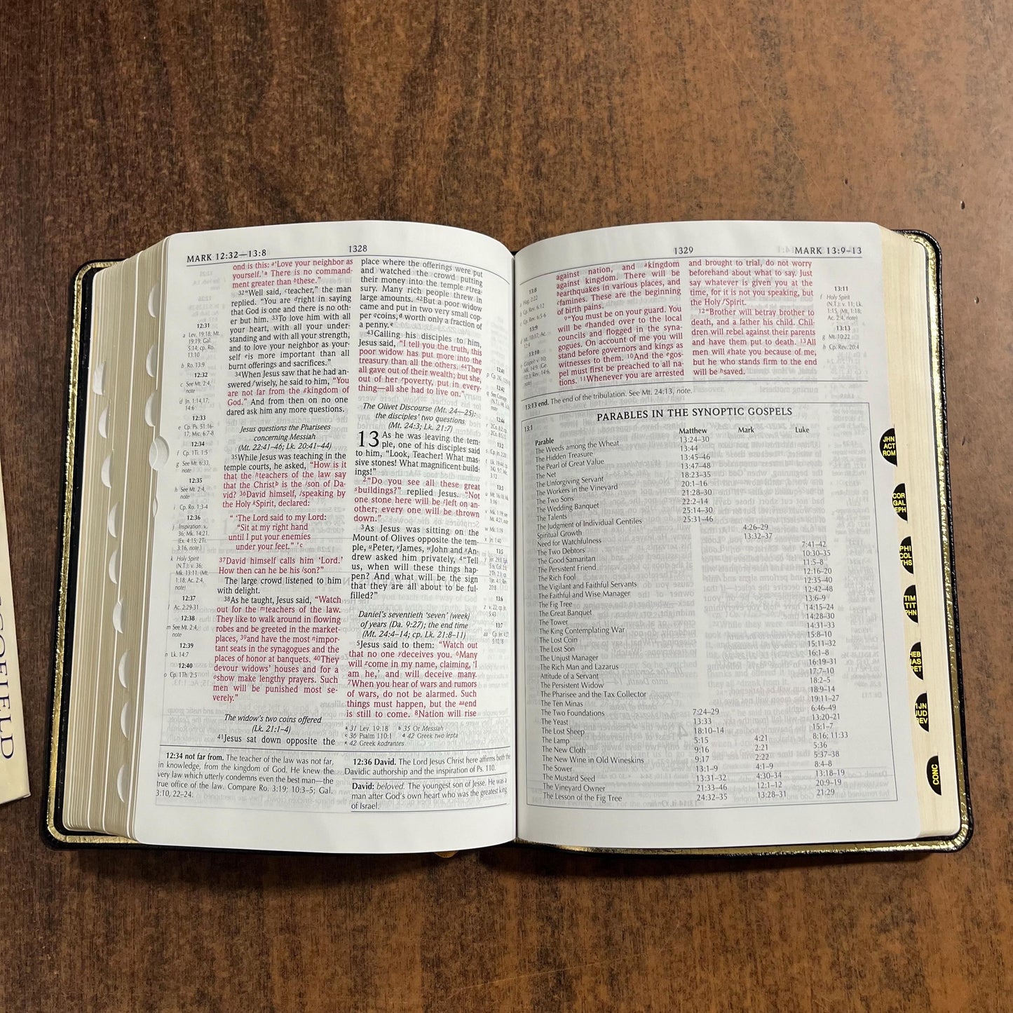 Personalized NIV 1984 Scofield Study Bible III Thumb Indexed - Black Genuine Leather, Custom Imprinted, Name on bible, Out of Print