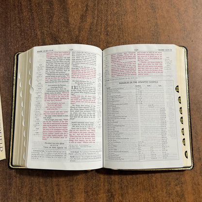 Personalized NIV 1984 Scofield Study Bible III Thumb Indexed - Black Genuine Leather, Custom Imprinted, Name on bible, Out of Print
