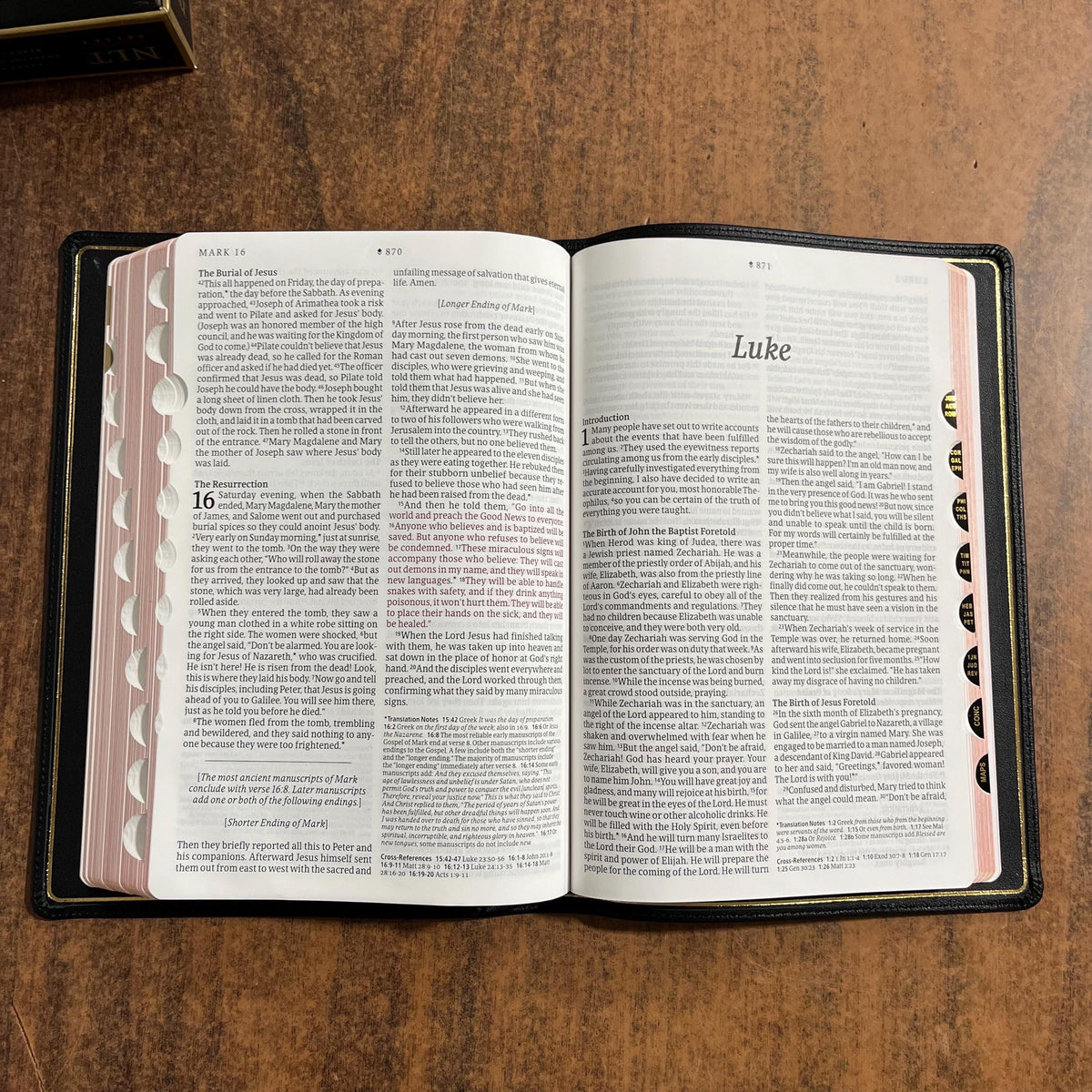 Personalized NLT Tyndale Select Large Print Thinline Reference Bible Thumb Indexed - Black Goatskin Genuine Leather - Custom, 9798400506550