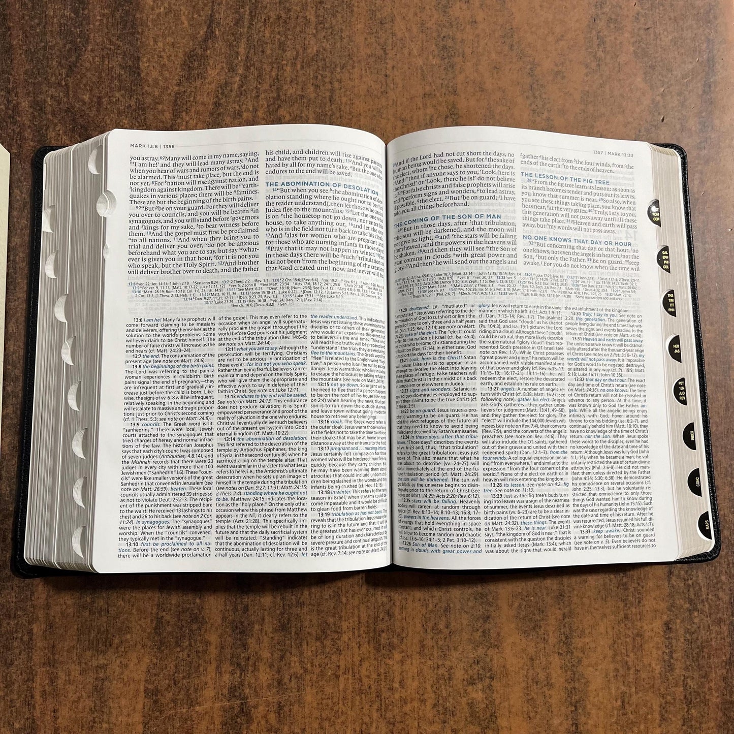 Personalized ESV MacArthur Study Bible Thumb Indexed, Black Genuine Leather, Custom Name Engraved Imprinted, ISBN 9780785247050