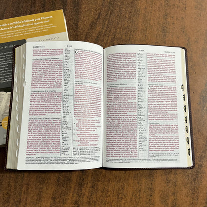 Personalized NTV Spanish Bible Thumb Indexed, bible de referencia - Brown Leatherlike - Letra Grande, Large print, 9798400506826