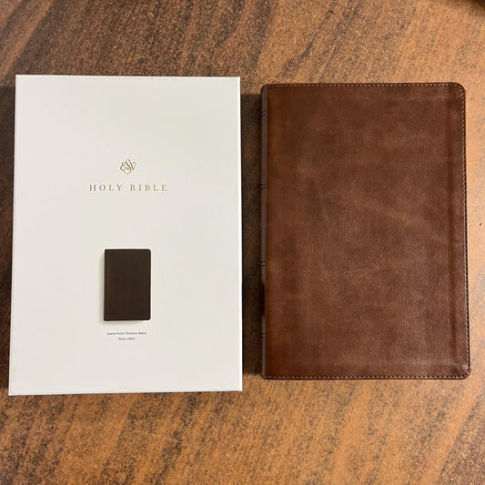 Personalized ESV Giant Print Thinline Bible - Deep Brown TruTone - Custom Imprinted with a name engraved - 9798874906290