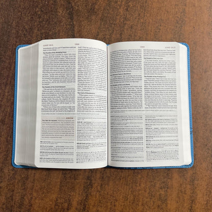 Personalized ESV Student Study Bible - Sky Blue Trutone, Ivy Design - Custom Imprinted with name engraved 9781433561931