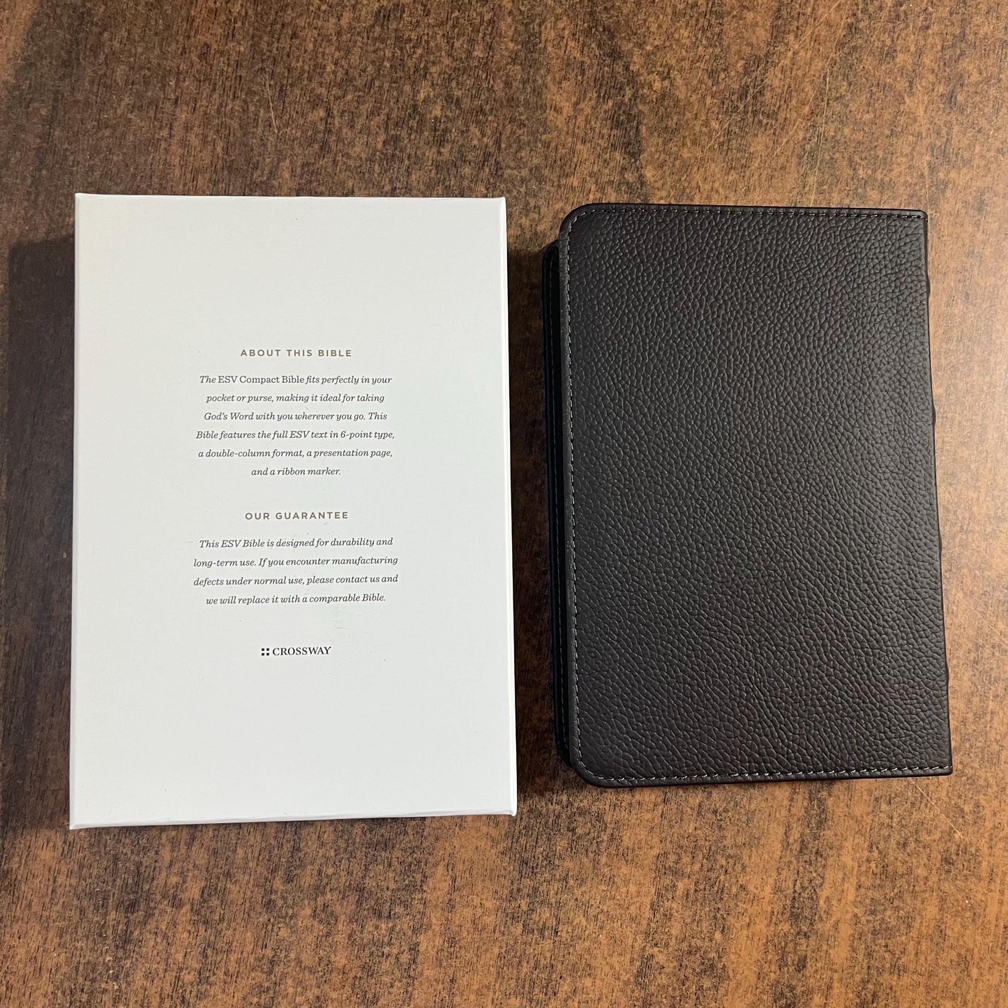 Personalized ESV Compact Bible - Deep Brown Genuine Buffalo Leather - Custom Imprinted with a name, 16spaces ISBN 9798874907518