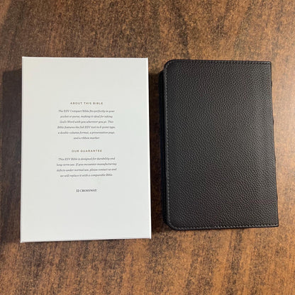 Personalized ESV Compact Bible - Deep Brown Genuine Buffalo Leather - Custom Imprinted with a name, 16spaces ISBN 9798874907518