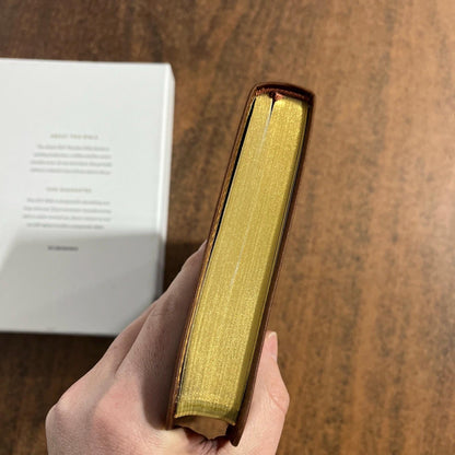 Personalized ESV Thinline Bible - Saddle Brown Full Grain Genuine Leather, Custom Imprinted with name, ISBN 9798874903534 2025 ESV Text