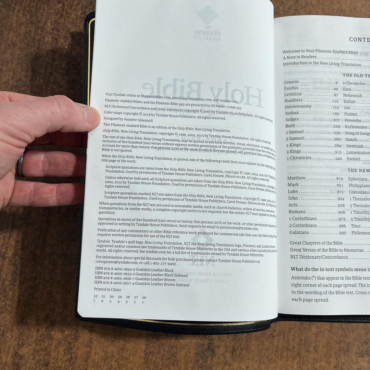 Personalized NLT Tyndale Select Large Print Thinline Reference Bible - Black Goatskin Genuine Leather - Custom, 9798400506543