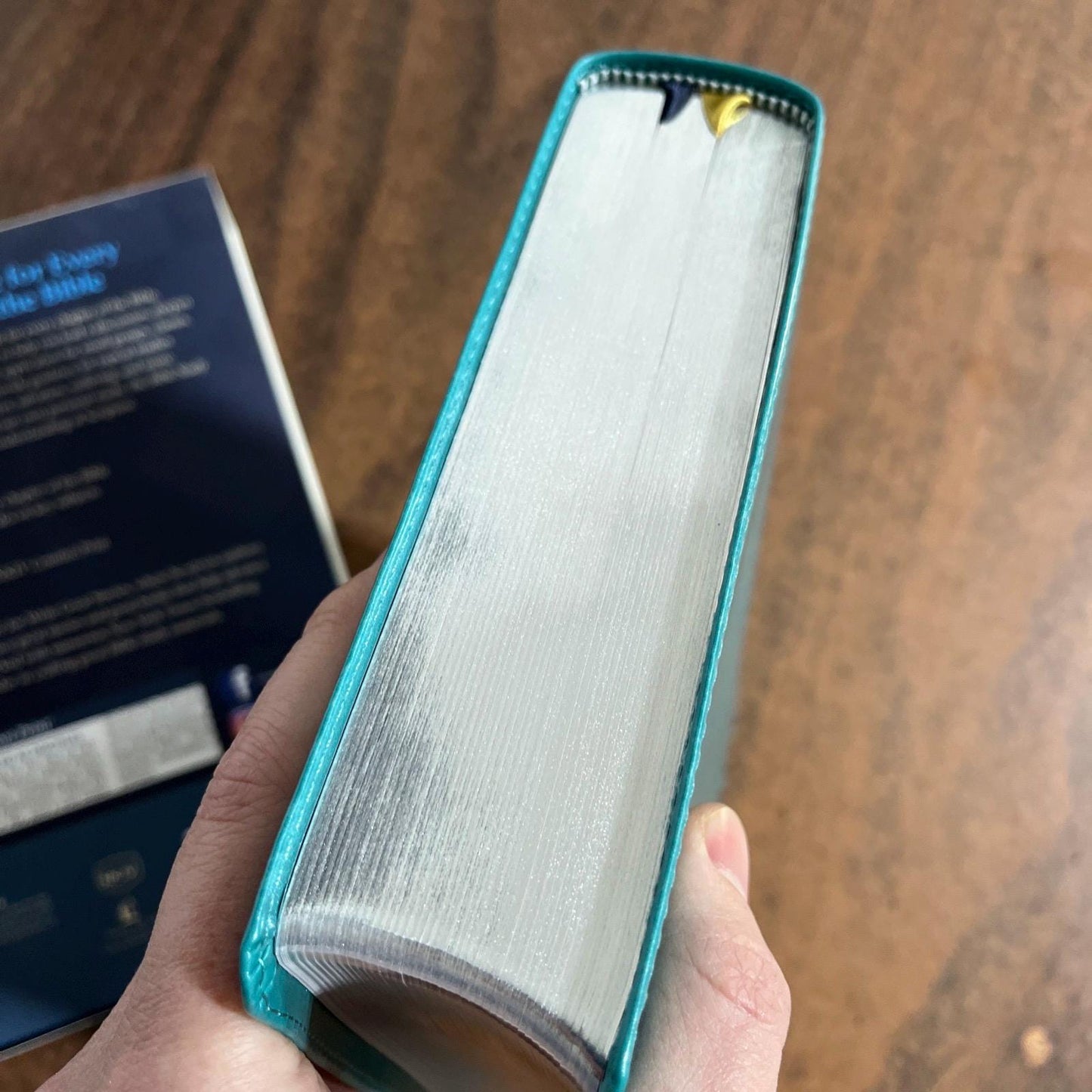 Personalized NKJV Bible Study Bible - Turquoise LeatherSoft - Custom Imprinted with name 9780785253365