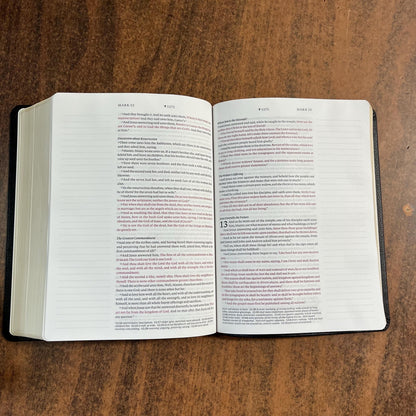 Personalized KJV Wide Margin Bible Journaling Edition - Black Genuine Leather - Custom Imprinted with name, 9781496479198