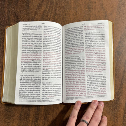 Personalized ESV Large Print Personal Size Bible - Nubuck Caramel Brown, Wildflower Design TruTone  Custom Imprinted, ISBN 9798874900212