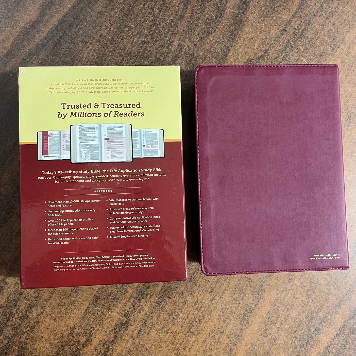 Personalized NIV Life Application Study Bible - Berry LeatherLike - Custom Imprinted with a name, 9781496455246