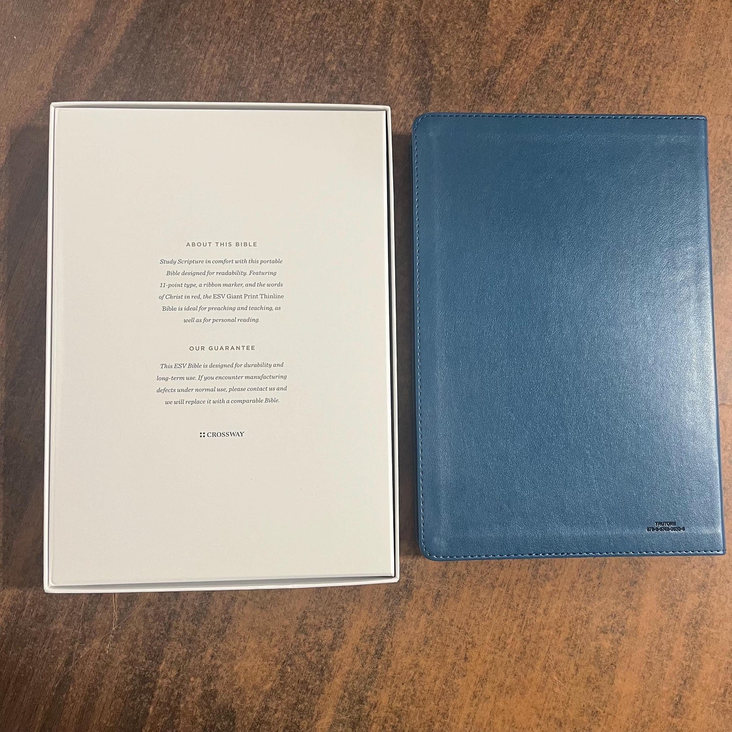 Personalized ESV Giant Print Thinline Bible - Deep Teal TruTone - Custom Imprinted with a name engraved - 9798874906306