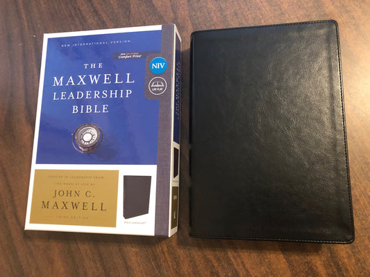 Personalized NIV Maxwell Leadership Study Bible - Black LeatherSoft Cover - Custom Imprinted with name, 9780785223023