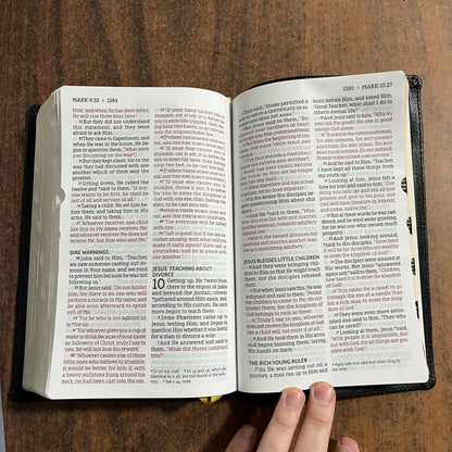 Personalized NASB Large Print Personal Size Bible Thumb Indexed - Black Genuine Calfskin Leather- Custom Imprinted, nasb 1995, 9780310465997
