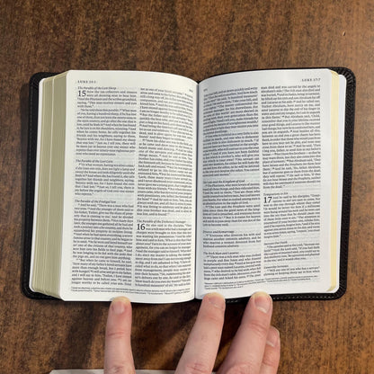 Personalized ESV Compact Bible - Deep Brown Genuine Buffalo Leather - Custom Imprinted with a name, 16spaces ISBN 9798874907518