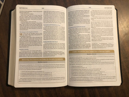Personalized NIV Maxwell Leadership Study Bible - Black LeatherSoft Cover - Custom Imprinted with name, 9780785223023