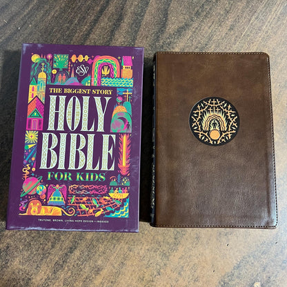 Personalized ESV Kids Bible Thumb Indexed - Brown Trutone - Custom Imprinted with name - Biggest Story Holy Bible for Kids 9798874902483