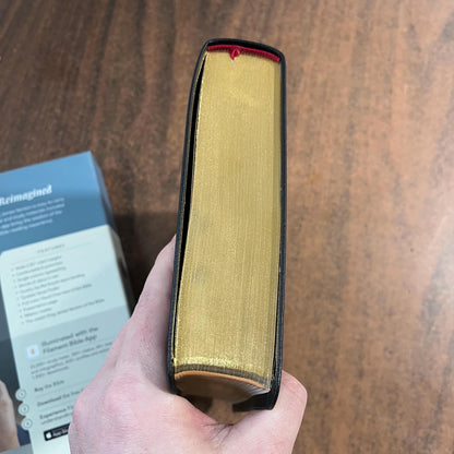 Personalized KJV Wide Margin Bible Journaling Edition - Black Genuine Leather - Custom Imprinted with name, 9781496479198