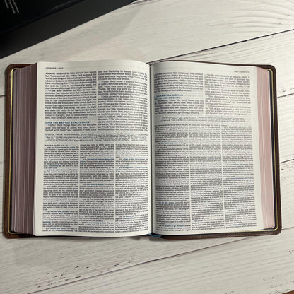 Personalized NKJV MacArthur Study Bible, Brown Premium Genuine Goatskin Leather, Premier Collection ISBN 9780785230885