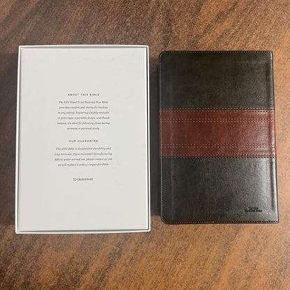 Personalized ESV Giant Print Personal Size Bible Thumb Indexed - Forest / Tan TruTone - Custom Imprinted, Large print, ISBN 9798874906467