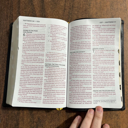 Personalized NASB Large Print Personal Size Bible Thumb Indexed - Black Genuine Calfskin Leather- Custom Imprinted, nasb 1995, 9780310465997
