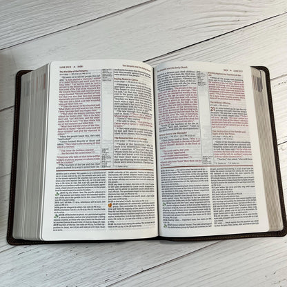 Personalized NIV Study Bible - Brown Genuine Calfskin Leather - Custom imprinted with a name, 9780310465805
