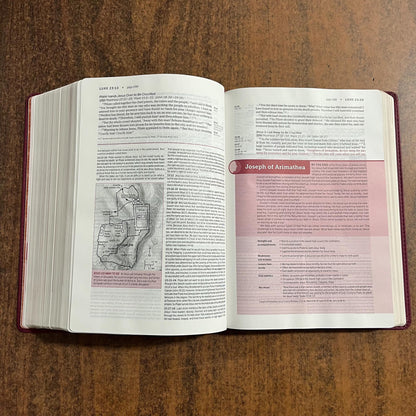 Personalized NIV Life Application Study Bible - Berry LeatherLike - Custom Imprinted with a name, 9781496455246