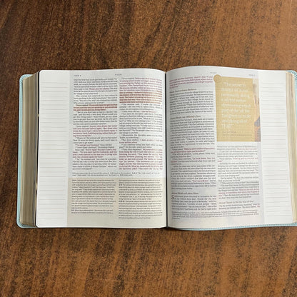 Personalized NLT Every Womans Bible Journaling Edition - Seafoam Blue LeatherLike - engraved, Devotional Study, 9798400513664