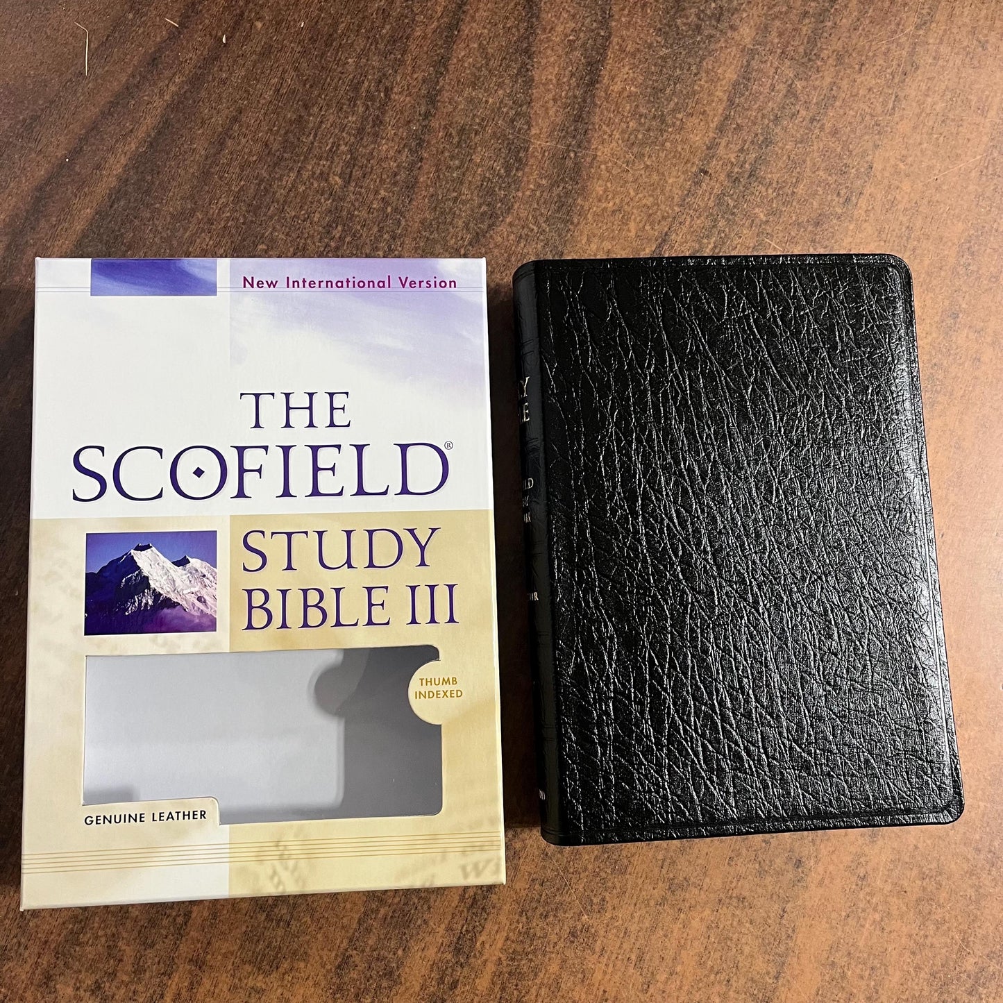 Personalized NIV 1984 Scofield Study Bible III Thumb Indexed - Black Genuine Leather, Custom Imprinted, Name on bible, Out of Print