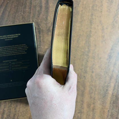 Personalized NLT Tyndale Select Large Print Thinline Reference Bible - Black Goatskin Genuine Leather - Custom, 9798400506543