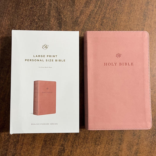 Personalized ESV Large Print Personal Size Bible - Blush Rose (Pink) TruTone - Custom Imprinted with name on cover, ISBN 9798874900205