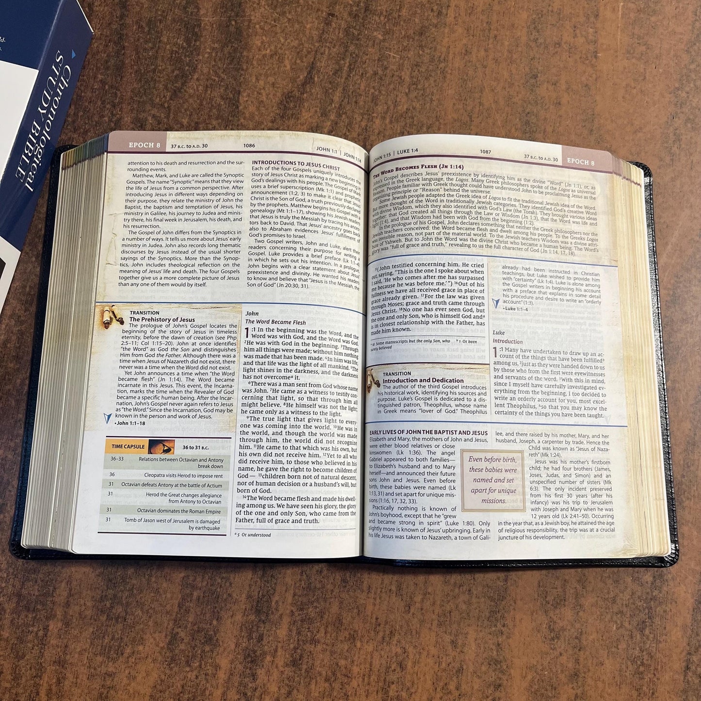 Personalized NIV Chronological Study Bible - Black LeatherSoft - Custom Imprinted name engraved 9780785239536