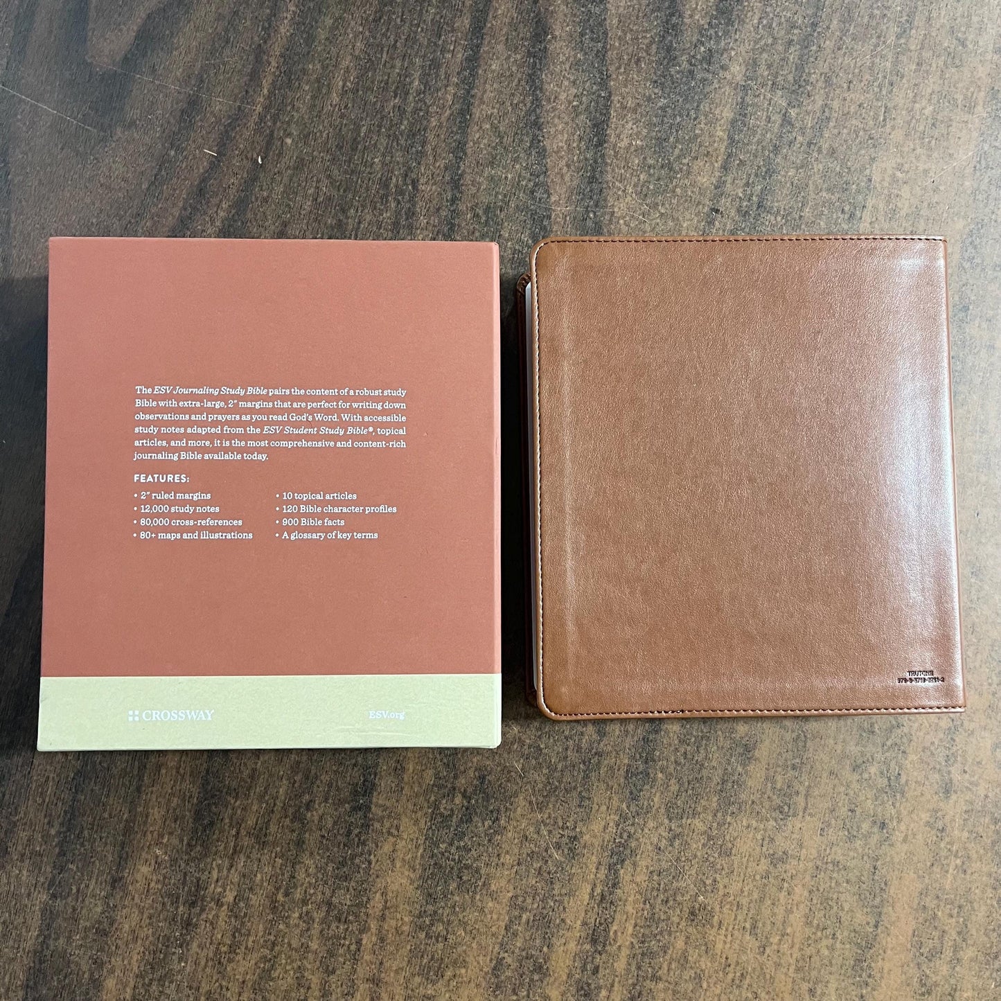 Personalized ESV Journaling Study Bible - English Saddle Trutone, 1 Chronicles 28:9 Deaign, Custom Imprinted with a name, 9798874902612