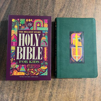 Personalized ESV Kids Bible - Dark Green Trutone - Custom Imprinted with name - Biggest Story Study Bible for Kids 9798874902537