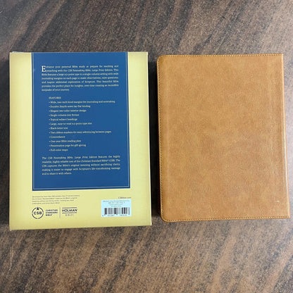 Personalized CSB NoteTaking Bible Large Print - Camel Brown LeatherTouch  Custom Imprinted with name - 9781087785516