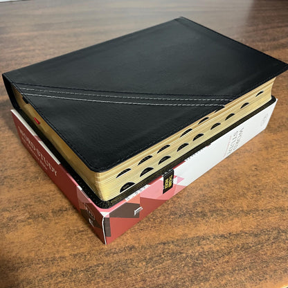 Personalized KJV Word Study Reference Bible Thumb Indexed - Black Bonded Leather, custom imprinted with a name, 9780785294962 20spaces