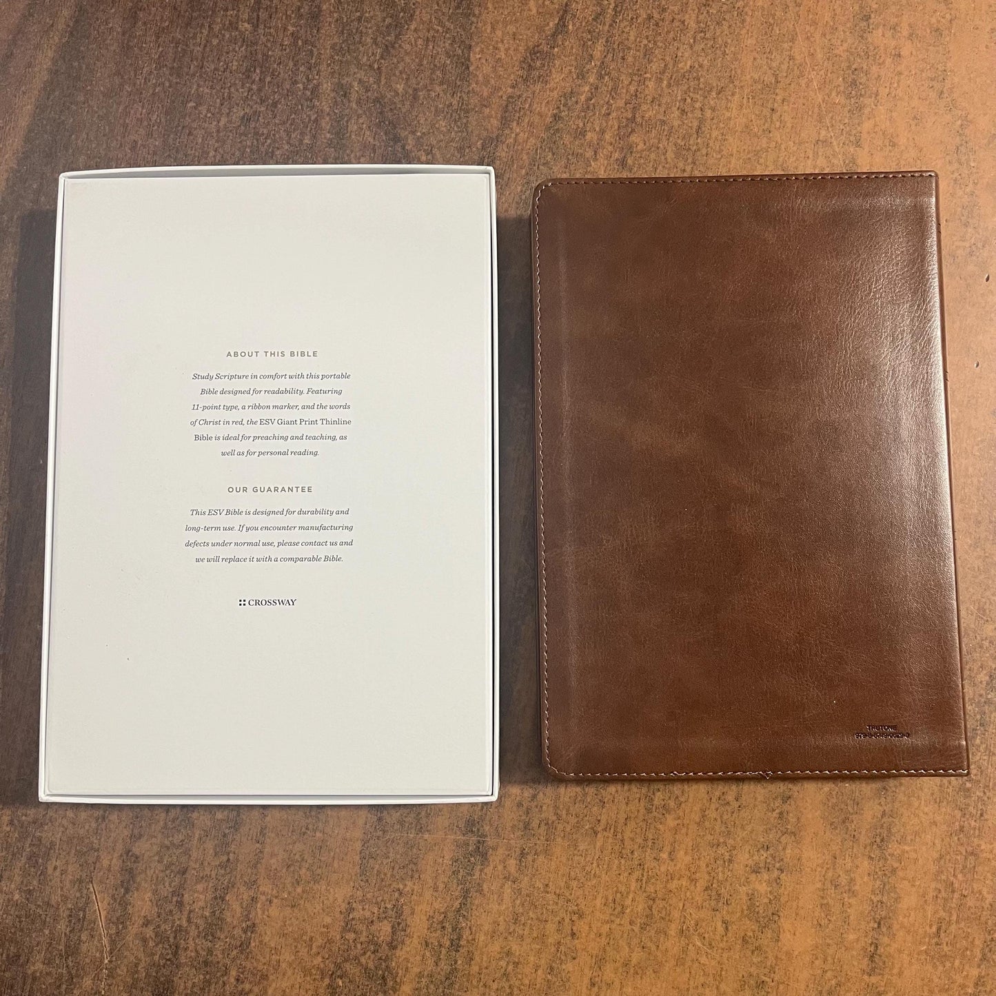 Personalized ESV Giant Print Thinline Bible - Deep Brown TruTone - Custom Imprinted with a name engraved - 9798874906290