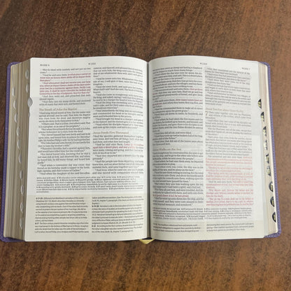 Personalized KJV Every Womans Bible Thumb Indexed - Periwinkle Purple LeatherLike - Custom name engraved, Devotional Study, 9781496485052