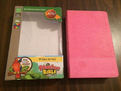 Personalized NIRV Adventure Bible For Early Readers - Hot Pink Duotone - Custom Imprinted with name, Ages 6-10, ISBN 9780310745204