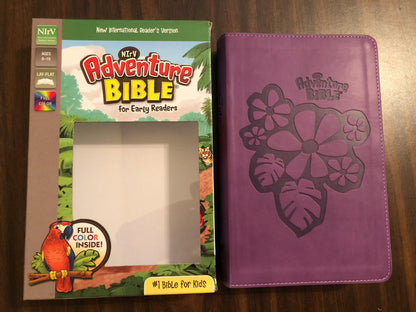 Personalized NIRV Adventure Bible For Early Readers - Purple Duotone  - Custom Imprinted with a name - Ages 6-10, 9780310727446