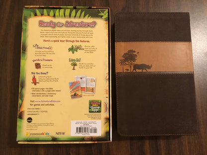 Personalized NIV Adventure Bible - Brown / Toffee Duotone- Custom Imprinted with name - Ages 8-12