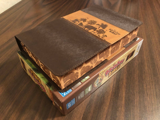 Personalized NIV Adventure Bible - Brown / Toffee Duotone- Custom Imprinted with name - Ages 8-12