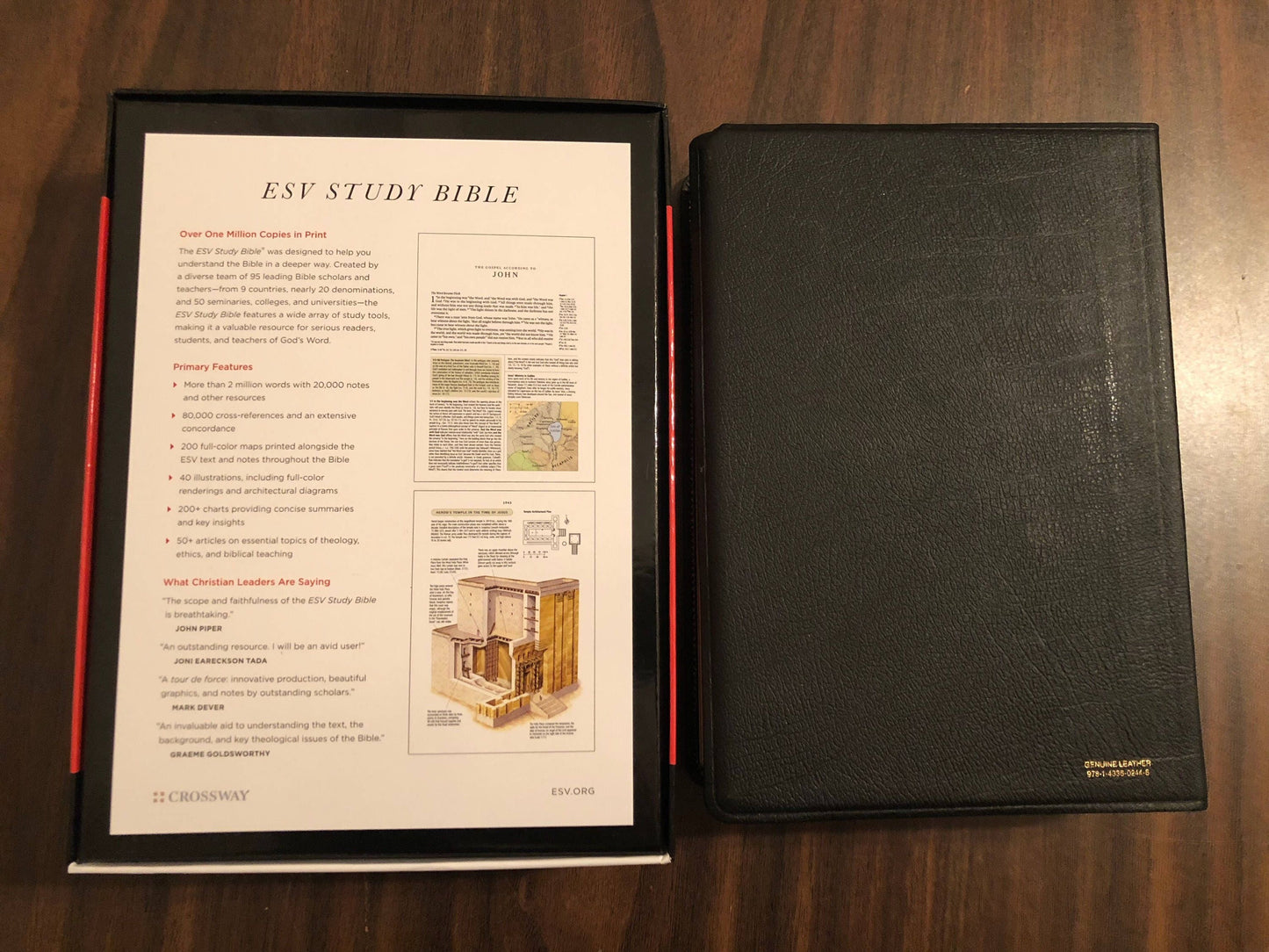 Personalized ESV Study Bible - Black Genuine Leather  Custom Imprinted with name, ISBN 9781433502446