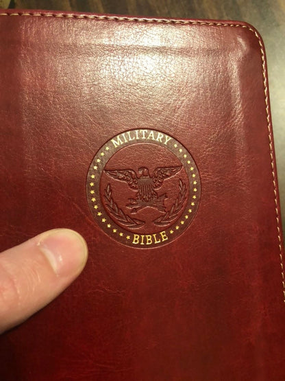 Personalized CSB Military Bible Compact - Marines - Burgundy LeatherTouch - Custom Imprinted with name 9781433651793 20spaces