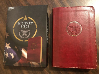 Personalized CSB Military Bible Compact - Marines - Burgundy LeatherTouch - Custom Imprinted with name 9781433651793 20spaces