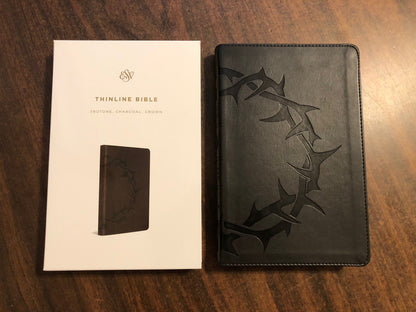 PERSONALIZED  ESV Thinline Bible - Charcoal Crown Trutone  Custom Imprinted