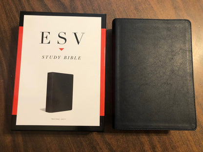 Personalized ESV Study Bible - Navy Blue Trutone ** Custom Imprinted