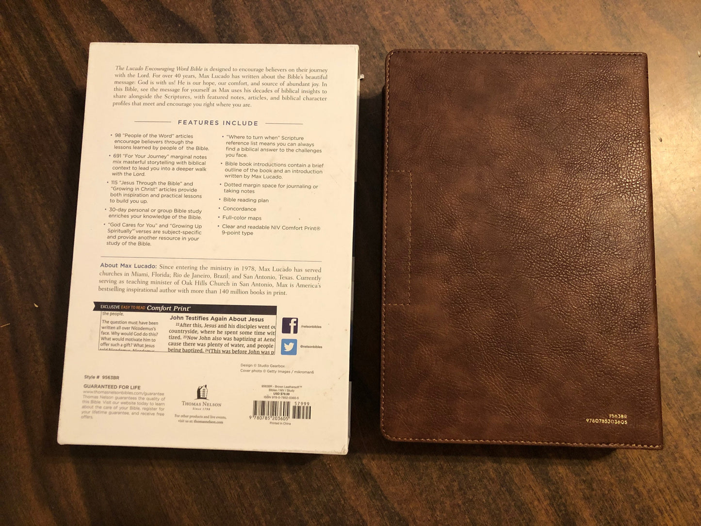 Personalized NIV Max Lucado Encouraging Word Study Bible - Brown LeatherSoft