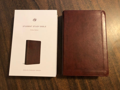 Personalized ESV Student Study Bible - Chestnut Trutone - Custom Imprinted with a name